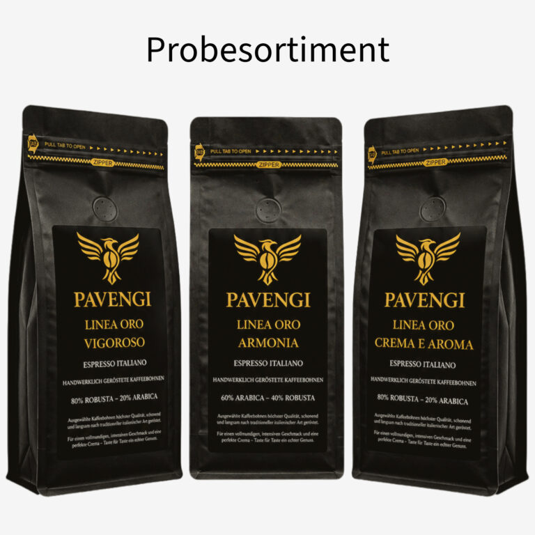 Pavengi Probesortiment Espresso Kaffee ganze Bohnen Vigoroso Armonia Crema e Aroma
